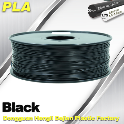 Filamenti nero 1.75mm/3.0mm della stampante di PLA 3d 1,0 chilogrammi/rotolo