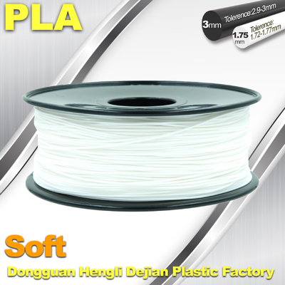 Filamento molle della stampante di PLA 3D., 1,75/3.0mm, colore bianco
