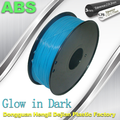 L'OEM emette luce nel filamento scuro dell'ABS del materiale di materiali di consumo del filamento della stampante 3d 1.75mm