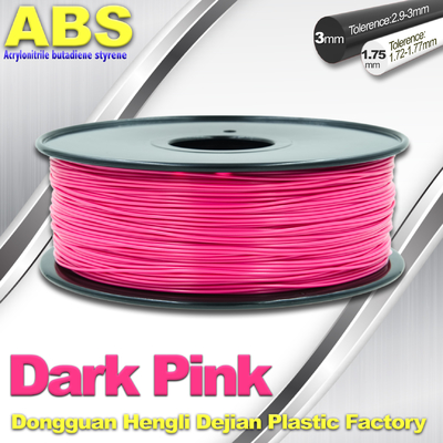 Filamenti colorato 1.75mm/3.0mm, filamento rosa scuro della stampante dell'ABS 3d dell'ABS