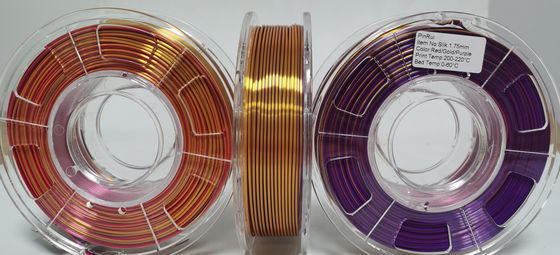 Filamento di colore di viaggio, filamento doppio di colore, filamento di seta, filamento di pla, filamento 3d