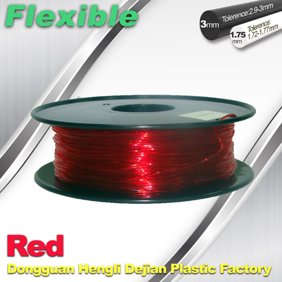 Filamento flessibile 1,75/3,0 millimetri di stampa 3d di TPU rosso e trasparente