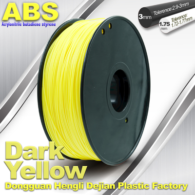Filamento giallo scuro dell'ABS, filamento 3D che stampa materia plastica 1,75/3mm