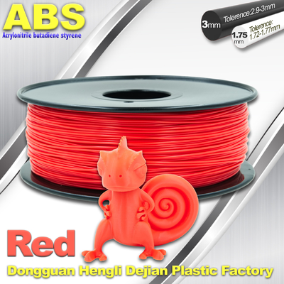 Colori multi rosso del filamento della stampante dell'ABS 3D 3mm/di 1.75mm con buona elasticità