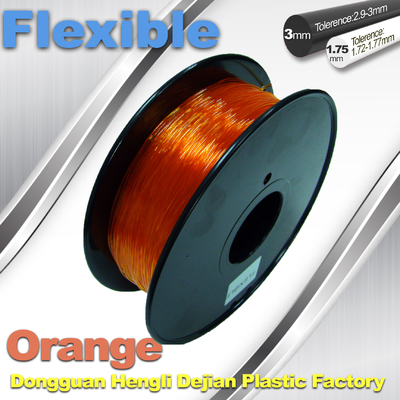 Arance 3.0mm/1.75mm filamento flessibile di gomma della stampante Rolls/di 1.0KG 3D