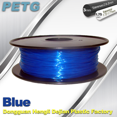 materiale trasparente 1,75/3,0 millimetri della stampante 3D di bobina di plastica blu di PETG Fliament