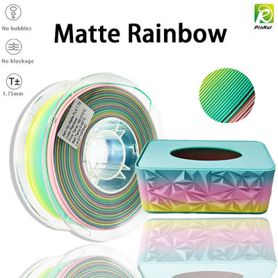 Stampa 3D PINRUI Filamento PLA Matte Rainbow 1.75mm 1kg Colori multipli Adatta alla maggior parte delle stampanti FDM