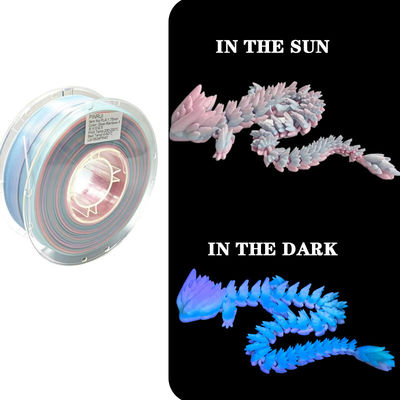 PINRUI Glow Rainbow PLA 1kg 1.75mm Cambiare colore al buio per la stampante 3D