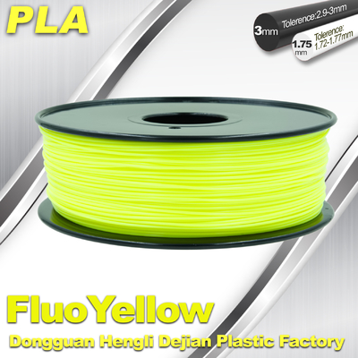 Materiali fluorescenti del filamento della stampante Fluo-Gialla 3D di PLA 1,75/3.0mm