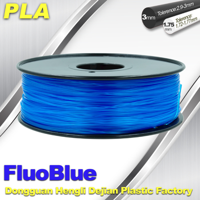 PLA fluorescente 1.75mm/3.00mm 1.0KG/rotolo del filamento della stampante del blu 3D per Markerbot