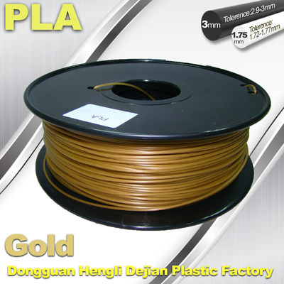 filamento 100% della stampante di PLA 3d dell'oro 3.0mm/di 1.75mm biodegradabile