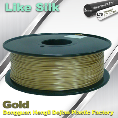 Filamento della stampante dei composti 3D del polimero, 1.75mm/3.0mm, colori dell'oro. Come il filamento di seta
